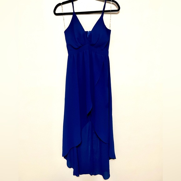 IRIS - asymmetrical blue flowy dress. SM - Picture 1 of 3